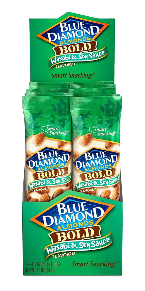 1.5 (Pack 12) Blue Diamond Almonds, Wasabi and Soy, Ounce