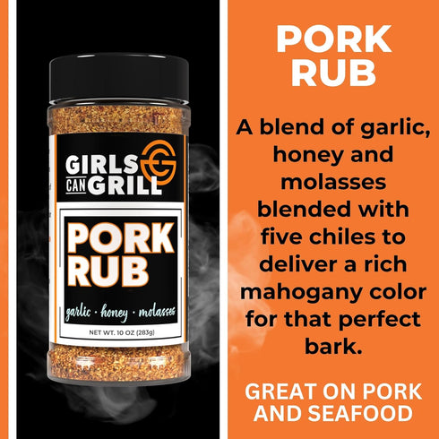10 oz Girls Can Grill Pork Rub | Award Winning Barbecue Seasoning for Pork Butt, Pork Chops, Pork Tenderloin, Bacon