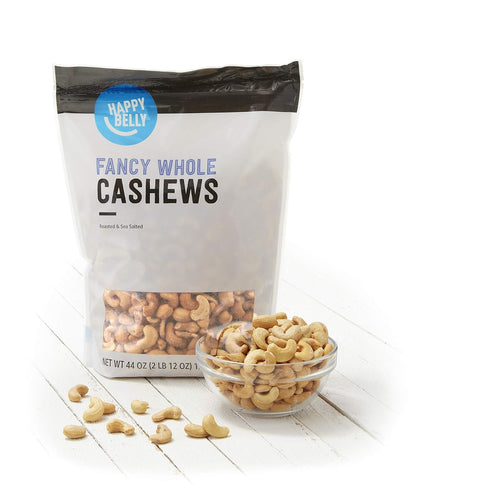 2.75 (Pack 1) Amazon Brand - Happy Belly Roasted & Sea Salted Fancy Whole Cashews, pound