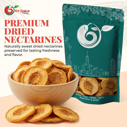 SO2 3 NY Spice Shop Dried Nectarines with - Pound Dehydrated nectarine chips Fruit Snacking Dried nectarines for Baking