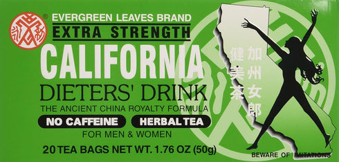 Evergreen Leaves 1 BOX CALIFORNIA DIETERS' DRINK EXTRA STRENGTH TEA 1.76 OZ
