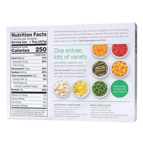 Pre-packaged 19g 8oz Pack 6 HMR Beef Stroganoff with Noodles Entre | Lunch or Dinner | Ready to Eat | of Protein | Low