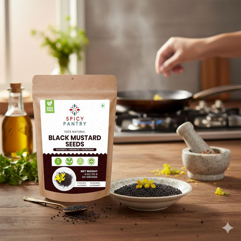 5 lbs SPICY PANTRY Black Mustard Seeds Whole Spice for Curries, Pickles, Marinades, Spice Blends & Tempering Non-GMO