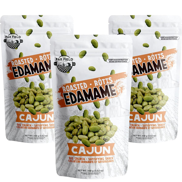 Urbani Far Field - Crunchy Roasted Edamame Beans, (Cajun), High Protein Snack packed