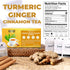 80 100% LeafLea Turmeric Tea with Ginger and Cinnamon, Premium Turmeric Ginger Tea Bags, Natural Ingredients Herbal