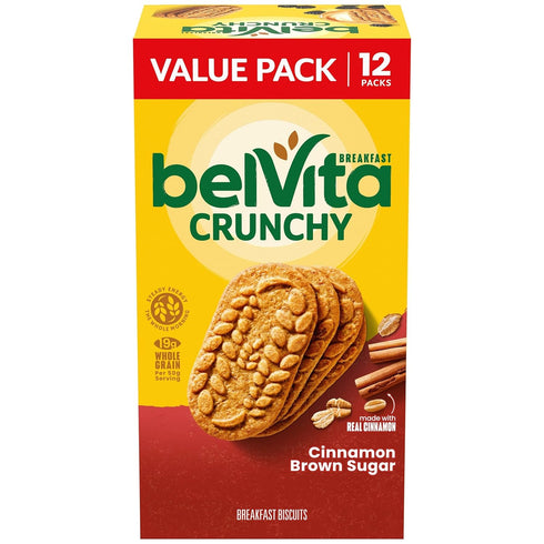 belVita Breakfast Bars Biscuits, Cinnamon Brown Sugar, Value Pack, 12 Packs (4