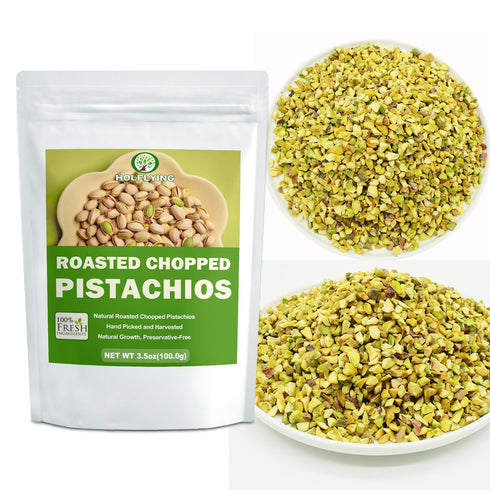 HOLFLYING 3.5 oz(100.0g), 3~5mm, (0.1-0.2 (3.5 oz)) Roasted Pistachio Chopped - All-Natural Pistachio for Tea