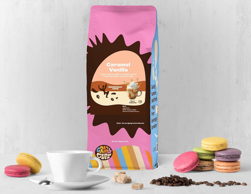 Pack, 10 oz 3 Pack Crazy Cups Flavored Ground Coffee Variety Includes Cinnamon French Toast, Caramel Vanilla, Pumpkin