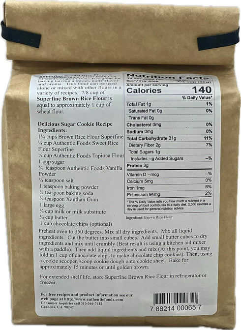 Authentic Foods 3lb Superfine Brown Rice Flour