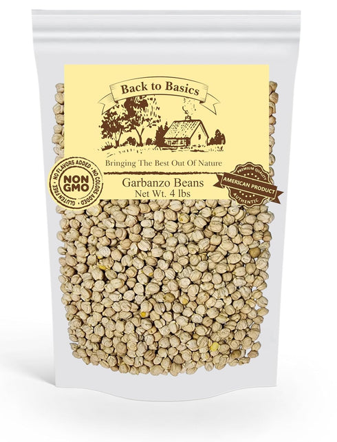 BACK TO BASICS BRINGING OUT THE BEST OF NATURE Back to Basics Dried Garbanzo Beans (4 lb) Non-GMO Chickpeas | Bulk