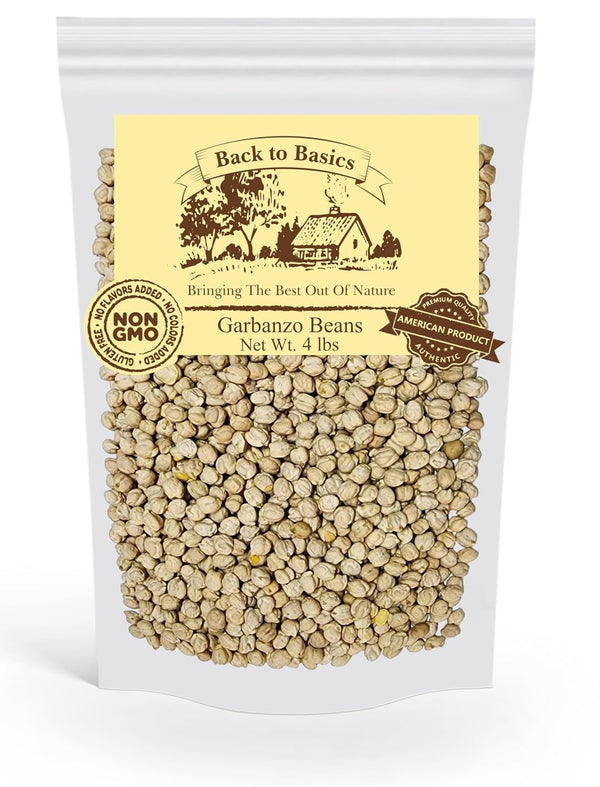 BACK TO BASICS BRINGING OUT THE BEST OF NATURE Back to Basics Dried Garbanzo Beans (4 lb) Non-GMO Chickpeas | Bulk