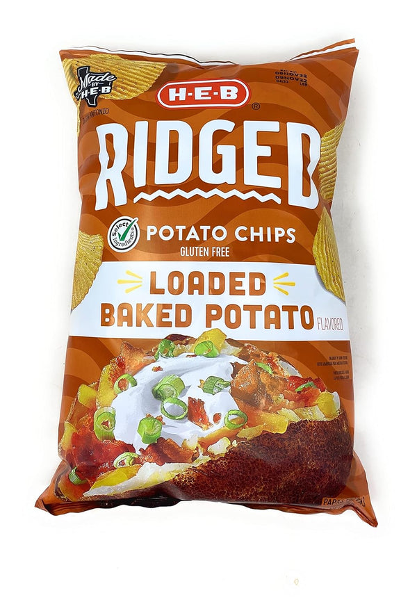 HEB Ridged Loaded Baked Potato Flavored Potato Chips 9oz - 1 bag