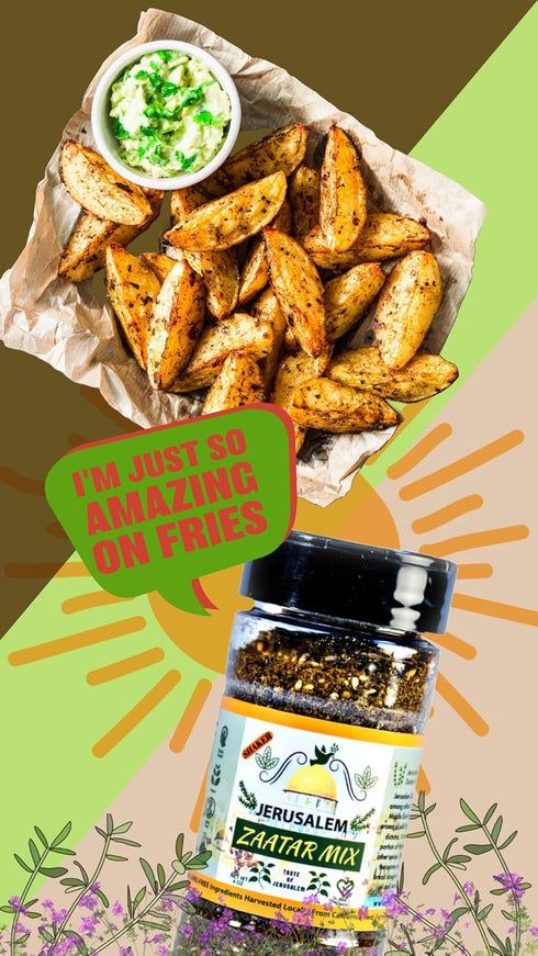 Jerusalem Zaatar Spice Mix by Julian’s Valleys, 8OZ, Made with Natural Herbs and Pure Sumac, No Preservatives