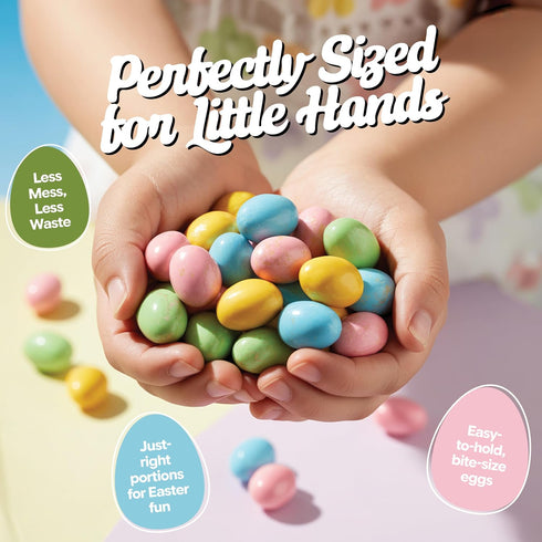 1 lb Mini Peanut Butter Candy Eggs, Bulk Bag Crunchy Shell Peanut Butter Eggs, Pastel Easter Candy for Baskets, Egg