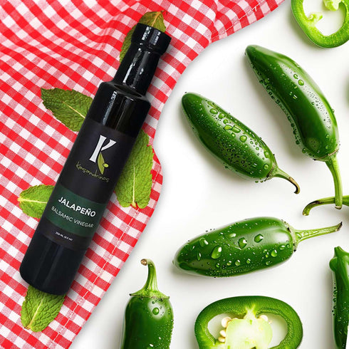 250 ml 8.5 oz Kasandrinos Jalapeno balsamic vinegar, Greek salad dressing, Aged balsamic vinegar Used to enhance salad