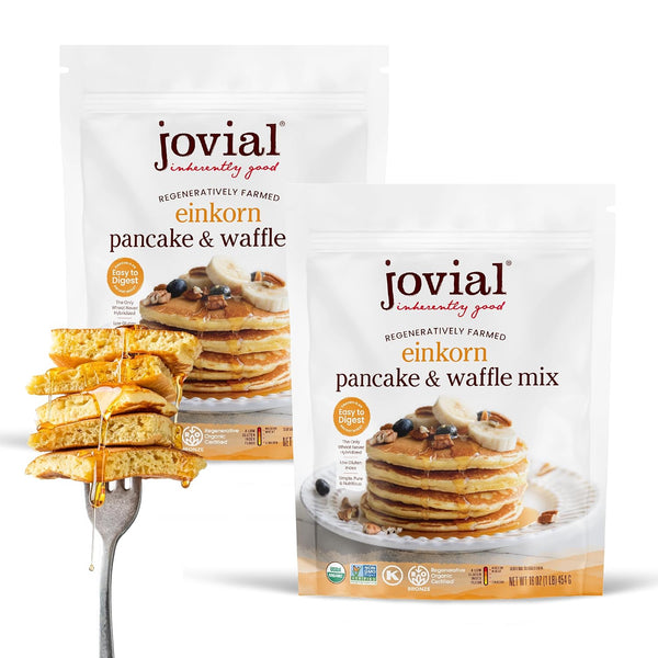 Jovial Organic Einkorn Pancake & Waffle Mix - Pancake Mix, Premium Batter