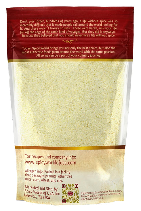 Spicy World 2 LB (Pack 6) 12 LBS Semolina Flour of - Bulk Semolina For Pasta - Fine, Durum Wheat Flour For Bread
