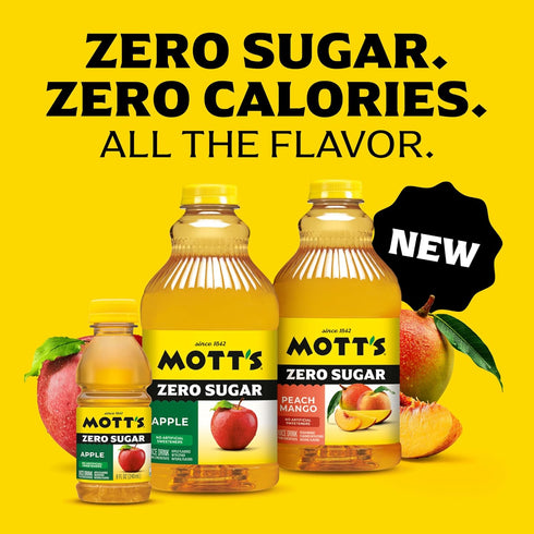 64 oz (Pack 8), Mott's Zero Sugar Apple Juice Drink, fl Bottle of Apple Flavor, Excellent Source of Vitamin C