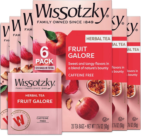 Wissotzky Fruit Galore Herbal Tea (6 Pack - 120 Tea Bags |