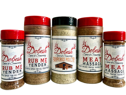 Dobesh Meat Massage Dry Rub Seasoning for Steak, Brisket, Hamburgers, Chicken, & Ribs