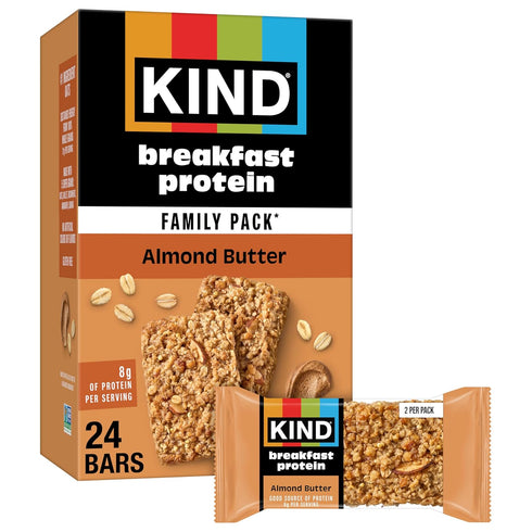 KIND Breakfast Protein, Almond Butter, 8g Protein, Healthy Snacks, Gluten Free, 12ct