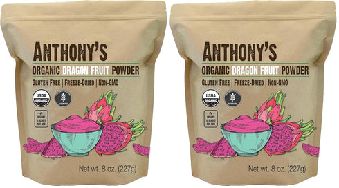 Anthony's Organic Dragon Fruit Powder, 8 oz, Freeze-Dried, Gluten Free, Non GMO