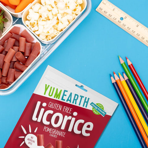 Packs 5 (Pack 1) YumEarth Organic Gluten Free Pomegranate Licorice Snack - Allergy Friendly, Gluten Free, Non-GMO
