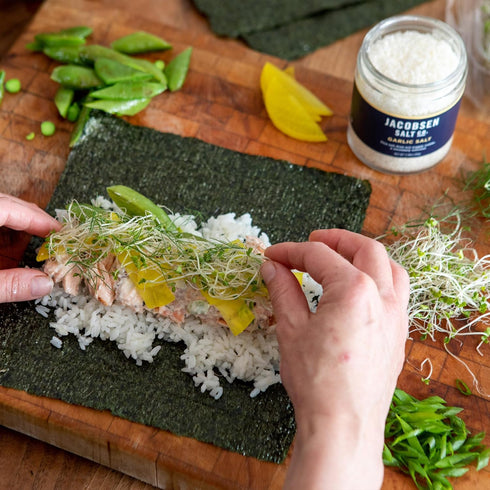 3.38oz Jacobsen Salt Co. Garlic Salt Kosher Sea Salt, Non-Iodized Made in USA, Non-GMO, Steak Seasoning, Garlic