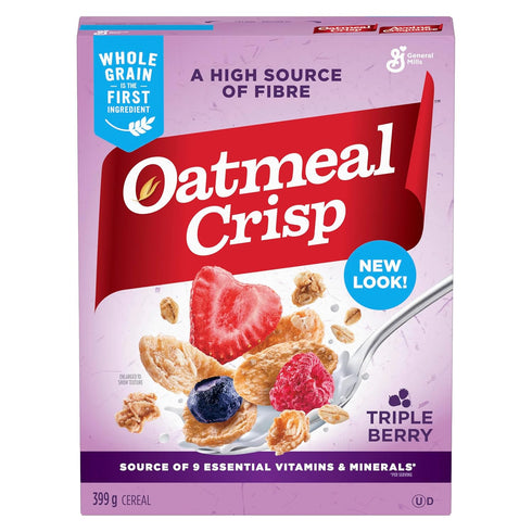 Oatmeal Crisp 399g/14.1 oz., Triple Berry Cereal, (Imported from Canada)