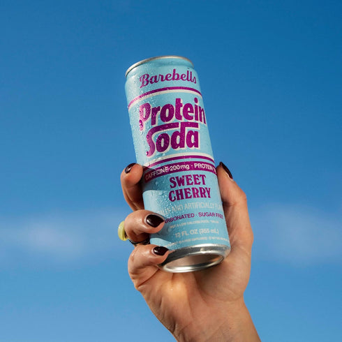 10g 200mg 12 oz Barebells Protein Soda Sweet Cherry, Protein, Caffeine, Sugar Free Energy Drink, fl