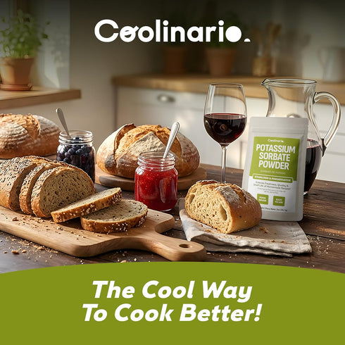 (2 Oz) Coolinario Potassium Sorbate Food Grade Preservative for Wine Stabilization, Homemade Jams, Baked Goods, Cheese