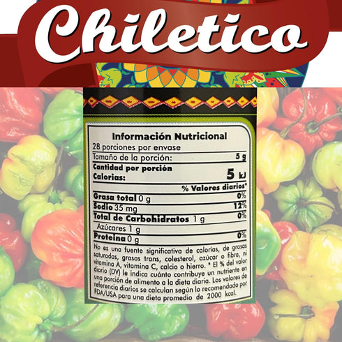 10.5 oz 2 Pack Chiletico Caribbean Hot Sauce, Strong Heat Level Handcrafted from Costa Rica with Fresh Vegetables
