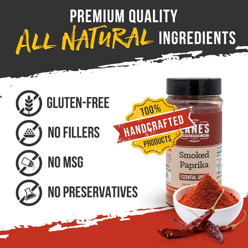7 Oz Lane's Smoked Paprika Powder, All-Natural Smoked Paprika Seasoning, Goes Well with Meat, Pork, and Vegetables