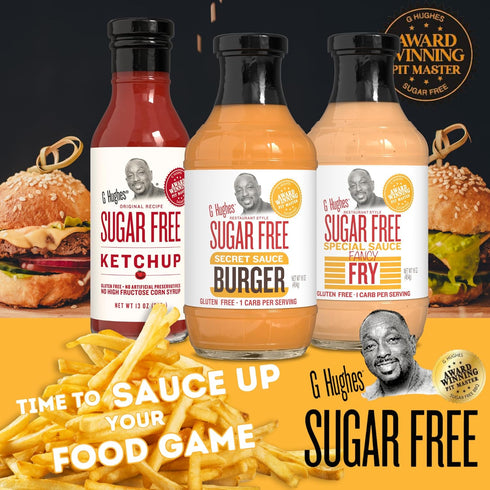 Pack (3 Pack) G Hughes Sugar Free Burger Sauces Variety - Special Sauce for Burgers & Fries, Gluten Free Sauces, No