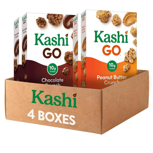 Kellogg's Kashi GO Breakfast Cereal, Fiber Cereal, Family Breakfast, Variety Pack (4 Boxes)