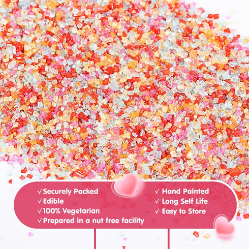 Mix,150g/5.3oz,Rainbow Spring Sanding Sugar Sprinkles,Edible Colorful Sprinkle Edible Sugar Crystals for Cake