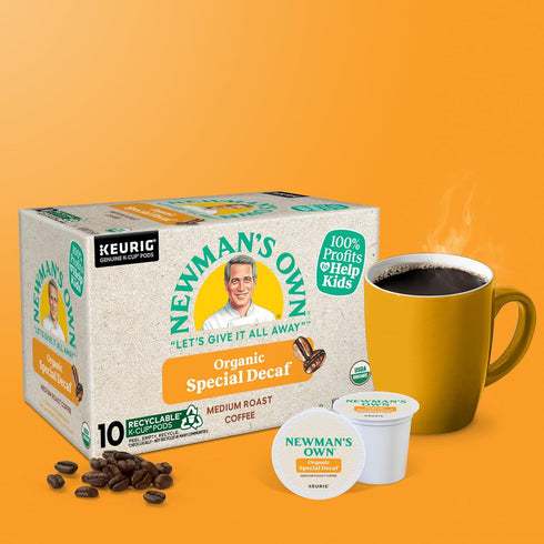60 Count (6 Packs 10) Newman's Own Organics Special Blend Decaf Keurig Single-Serve K-Cup Pods, Medium Roast Coffee
