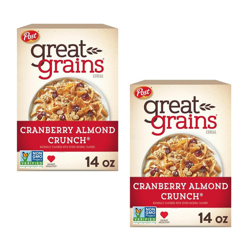 Vending 2 U Great Grains Cranberry Almond Crunch Cereal, 14 oz, Pack of 2