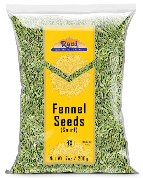 Rani Fennel Seeds (Saunf Sabut) Whole Spice - 7oz (200g) - All Natural, Gluten Friendly, NON-GMO, Kosher, Vegan