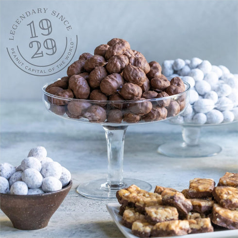 20 Oz 1.25 (Pack 1) Virginia Diner Natural Virginia Dark Chocolatey Covered Peanuts, Gourmet Gift Tin, Pound of Double