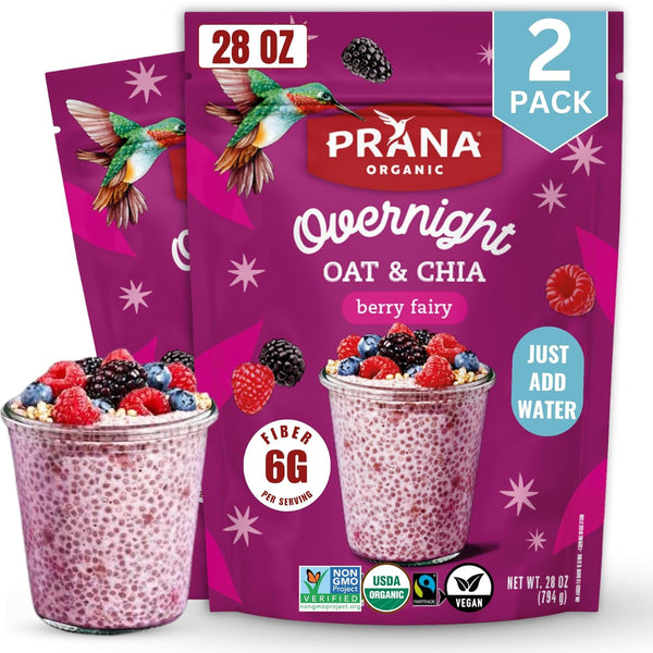 Prana Organic Overnight Chia with Oats Berry Fairy | Rich in Fiber