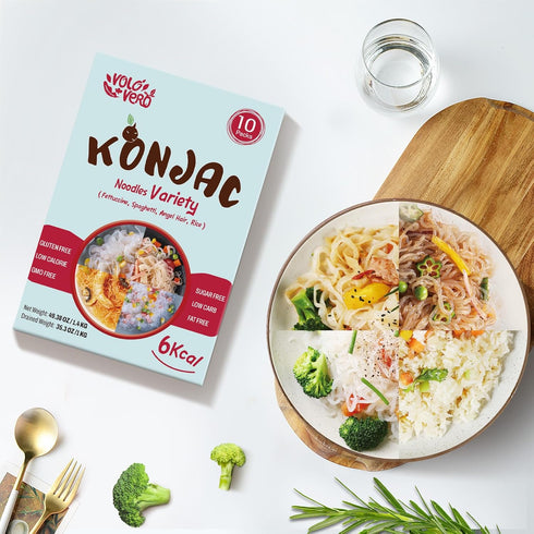 Pack, 20 Packs, VOLO VERO Drinkable Konjac Jelly and Konjac Noodles Variety Gluten-Free, Sugar-Free, Keto, Vegan, Low