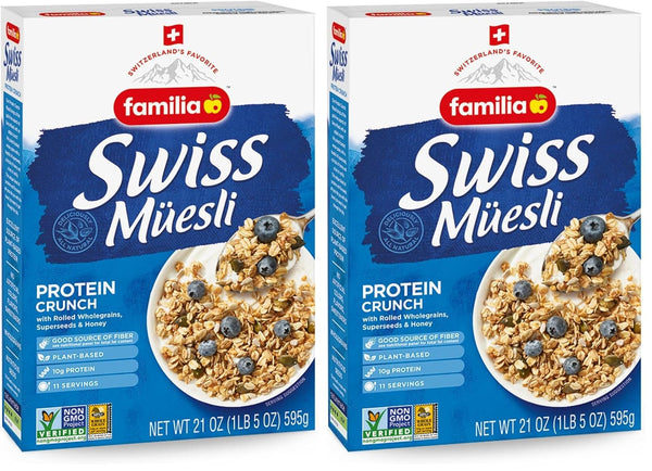 Familia Swiss Muesli Protein Crunch, Energy-Packed Cereal with Superseeds & Honey, 21oz