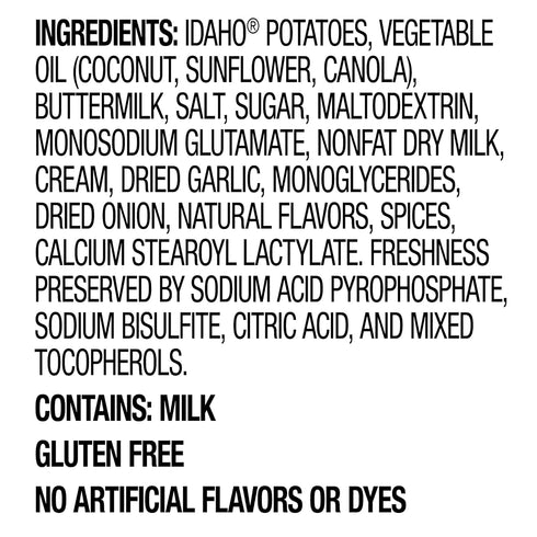 100% 4 4 (Pack 12) Idahoan Mashed Potatoes Seasoned with Hidden Valley Original Ranch, Naturally Gluten-Free, Real