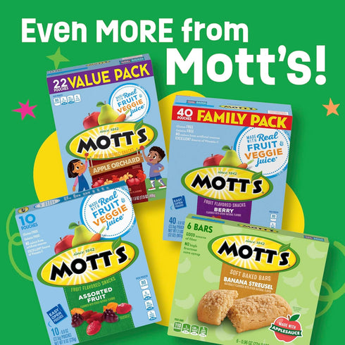 6 5.76 oz Mott's Soft Baked Bars, Banana Streusel, Made with Applesauce, Ct