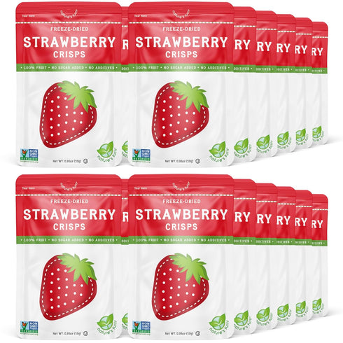 Nature's Turn Freeze-Dried Fruit Crisps Strawberry, 24 Bags (0.35oz Each) Healthy, Gluten-Free,