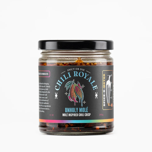 Chili Royale Unholy Mol Chili Crisp Mole Style Chili Oil with Cocoa, Mexican Spices