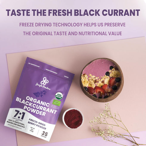 5oz 5oz Jungle Powders Organic Black Currant Powder & Organic Strawberry Powder Bundle - Freeze-Dried Fruit Extract