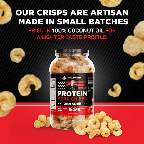 8Oz) Ol' Uncle Porkers Shaw Strength Protein Pork Rinds (Churro, Developed for Worlds Strongest Man Brian Shaw