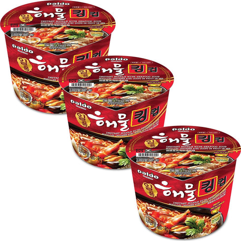 (Pack 3) Paldo Spicy Seafood Flavor Cup Noodle